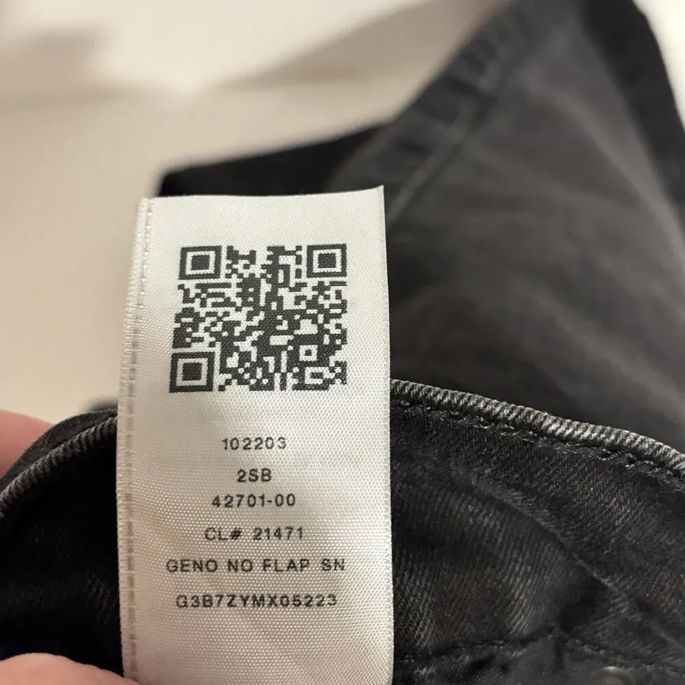 True Religion Jeans Mens 38x32 Black Geno Dark Relaxed Slim Stretch Dark Wash